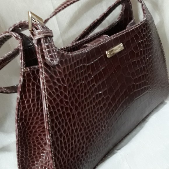 Liz Claiborne Brown Faux Crocodile Leather Purse Bag - Picture 6 of 9